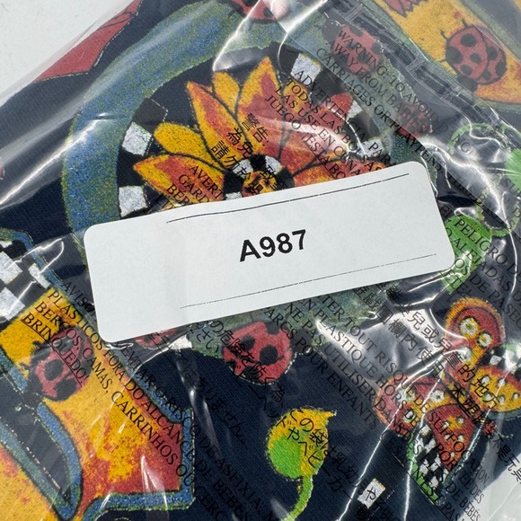 Vintage Mom Garden Butterfly Ladybug Bee‎ T Shirt Navy Blue Tee Size Large - Picture 6 of 6